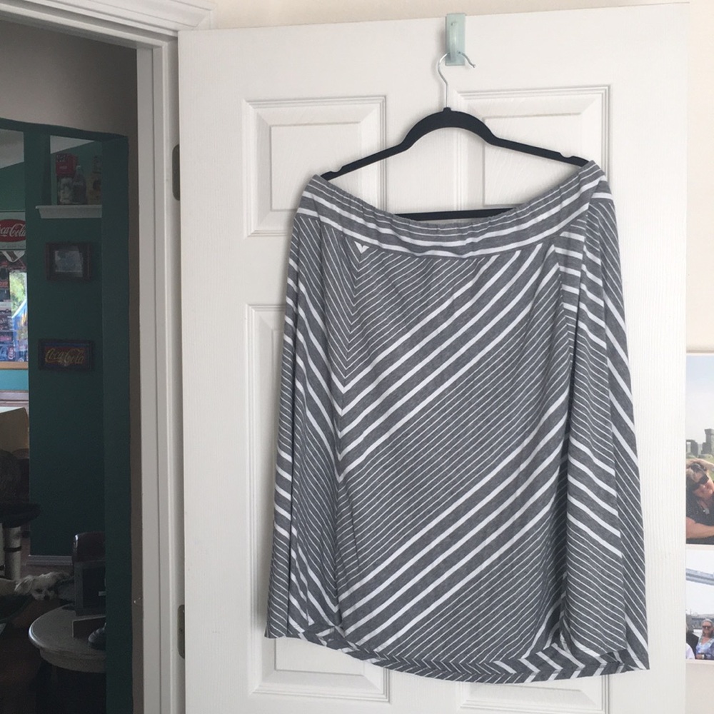 Gray and white skirt